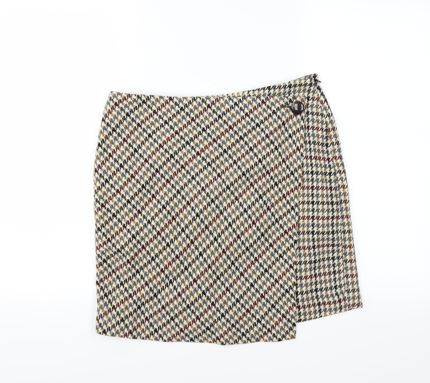 NEXT Womens Brown Houndstooth  Straight & Pencil Skirt Size 10