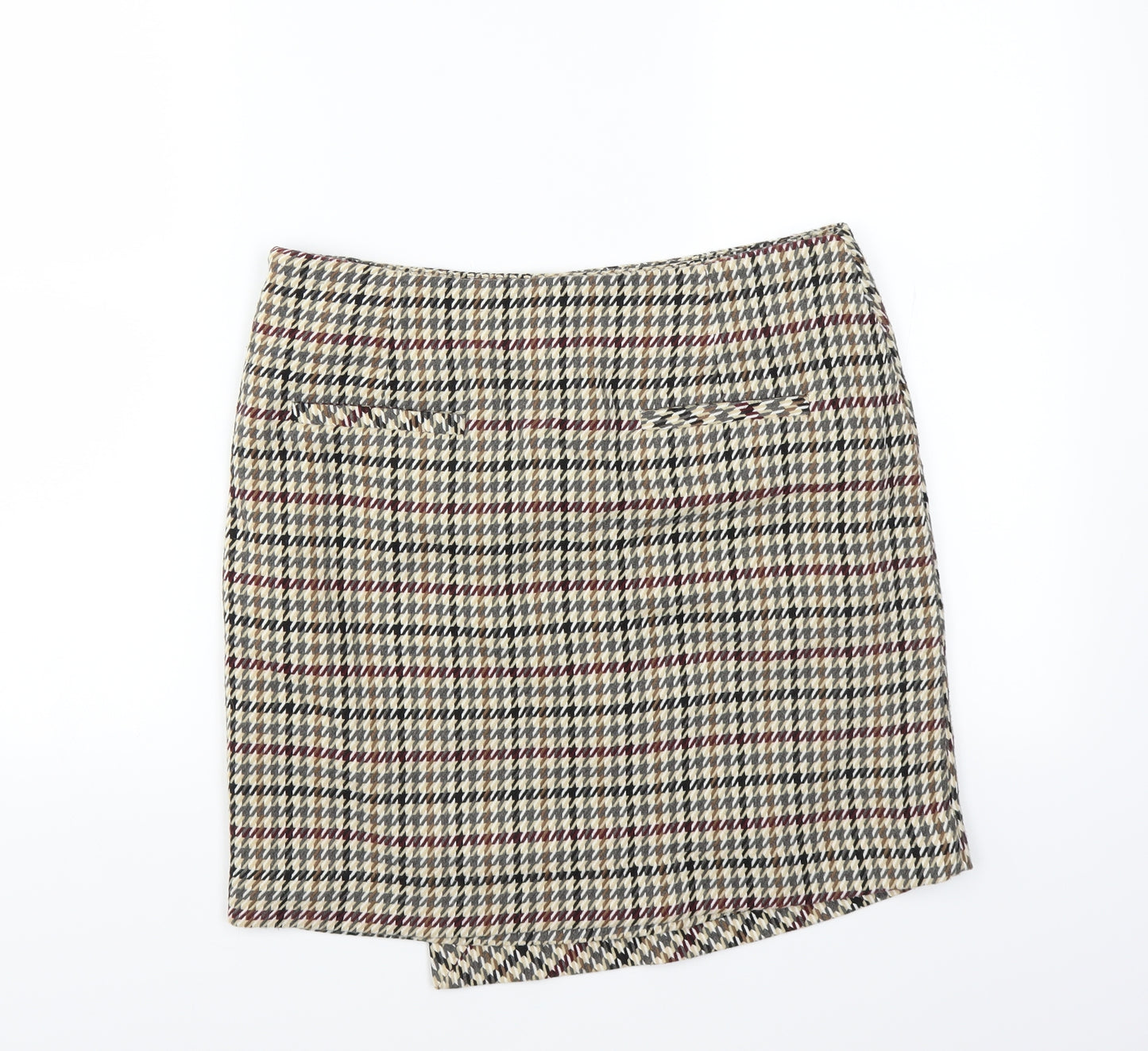 NEXT Womens Brown Houndstooth  Straight & Pencil Skirt Size 10