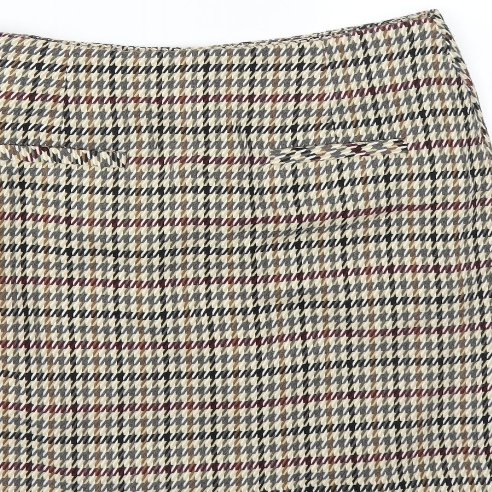 NEXT Womens Brown Houndstooth  Straight & Pencil Skirt Size 10