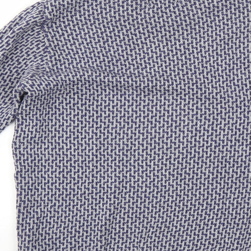 Refectory Mens Blue Geometric  Pullover Jumper