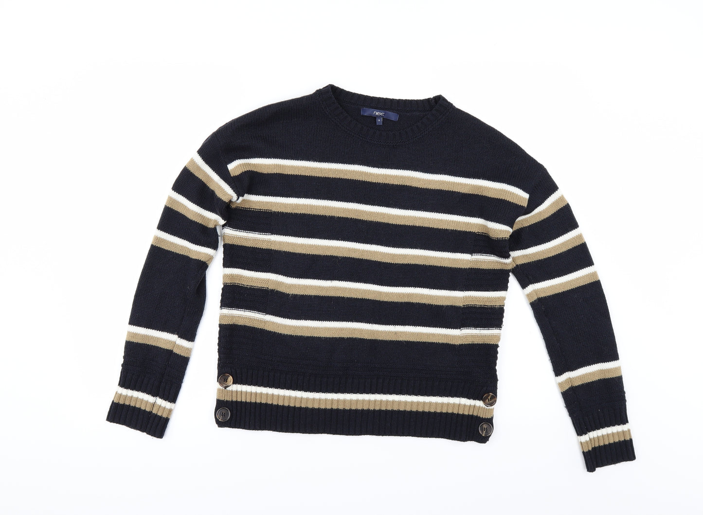 NEXT Womens Blue Striped  Pullover Jumper Size 8