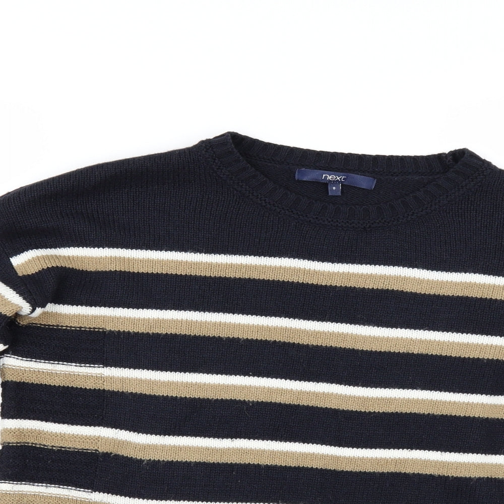 NEXT Womens Blue Striped  Pullover Jumper Size 8