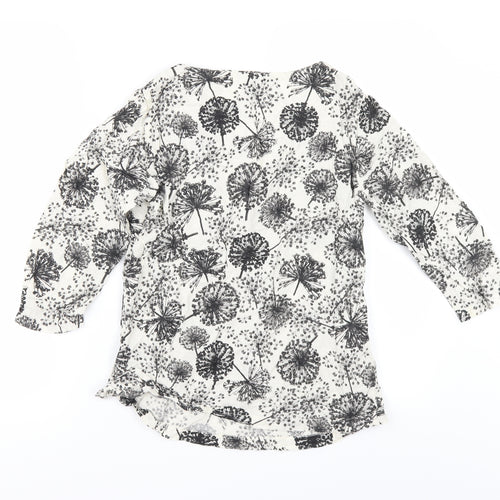 Marks and Spencer Womens Ivory Floral  Tunic Blouse Size 8
