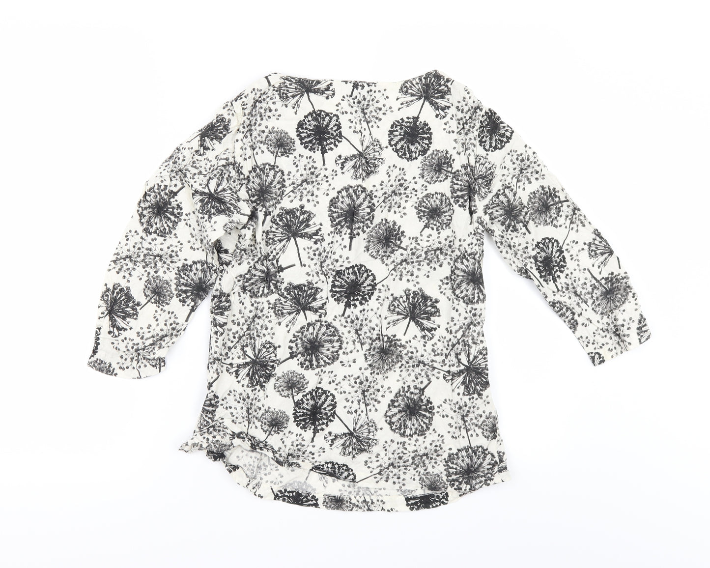 Marks and Spencer Womens Ivory Floral  Tunic Blouse Size 8