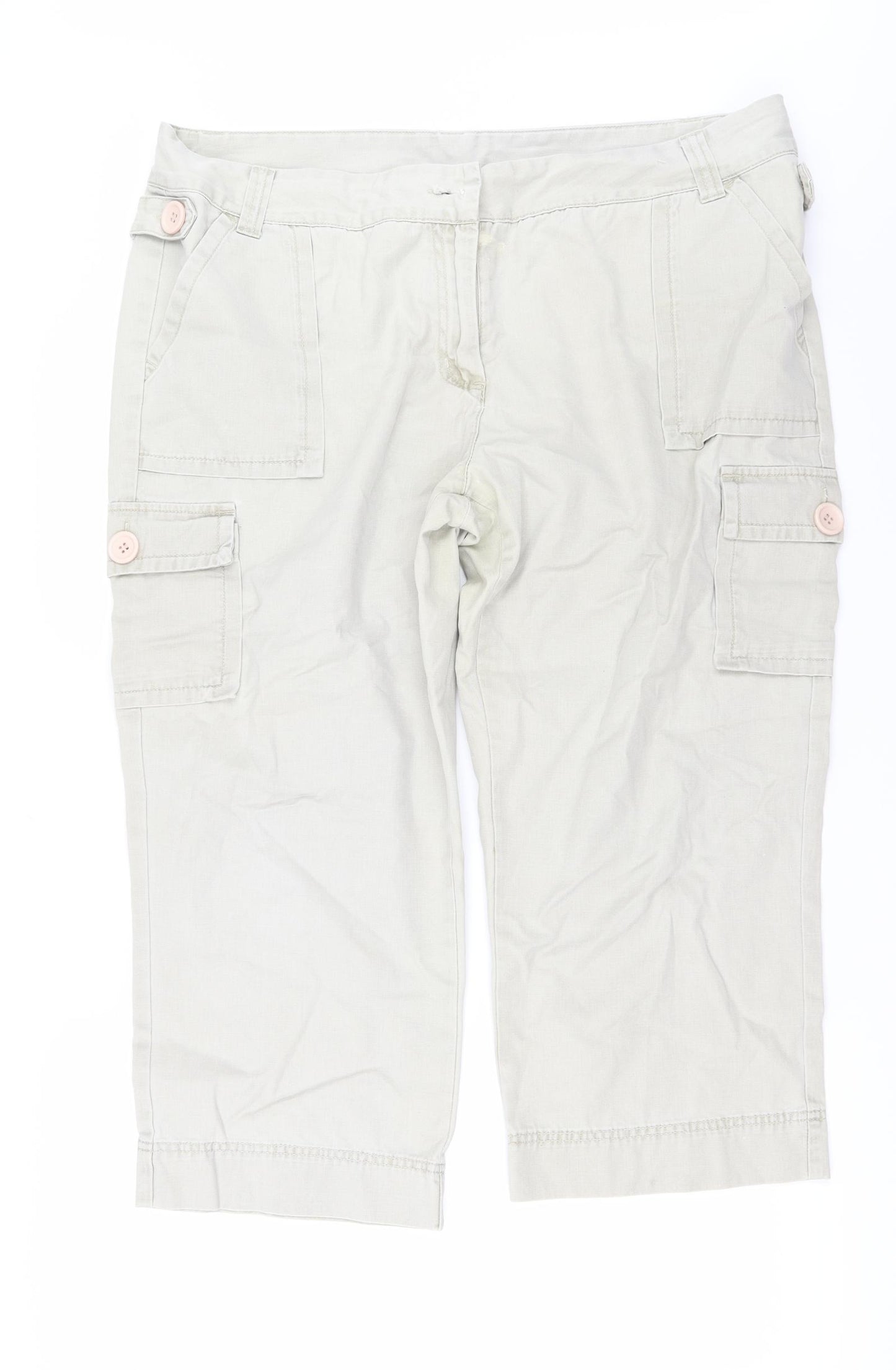 Dorothy Perkins Womens Beige   Cropped Trousers Size 20 L23 in
