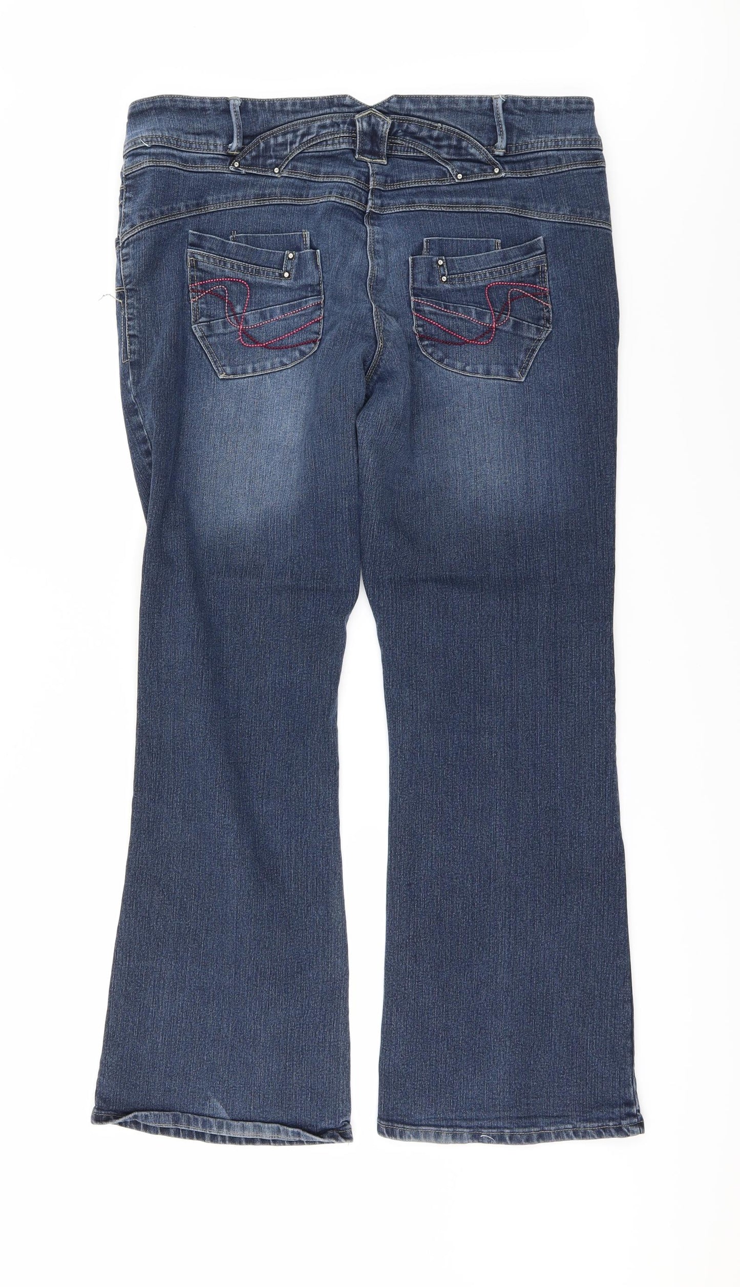 Preworn Womens Blue  Denim Bootcut Jeans Size 16 L30 in