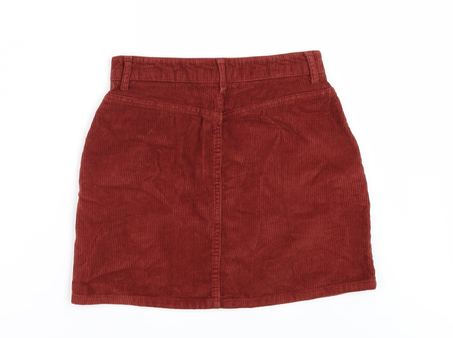Topshop Womens Orange  Corduroy Mini Skirt Size 8