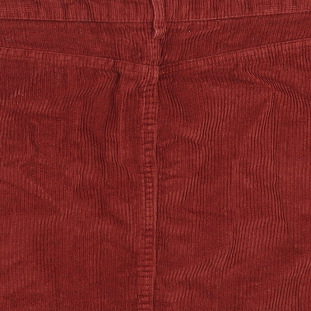 Topshop Womens Orange  Corduroy Mini Skirt Size 8