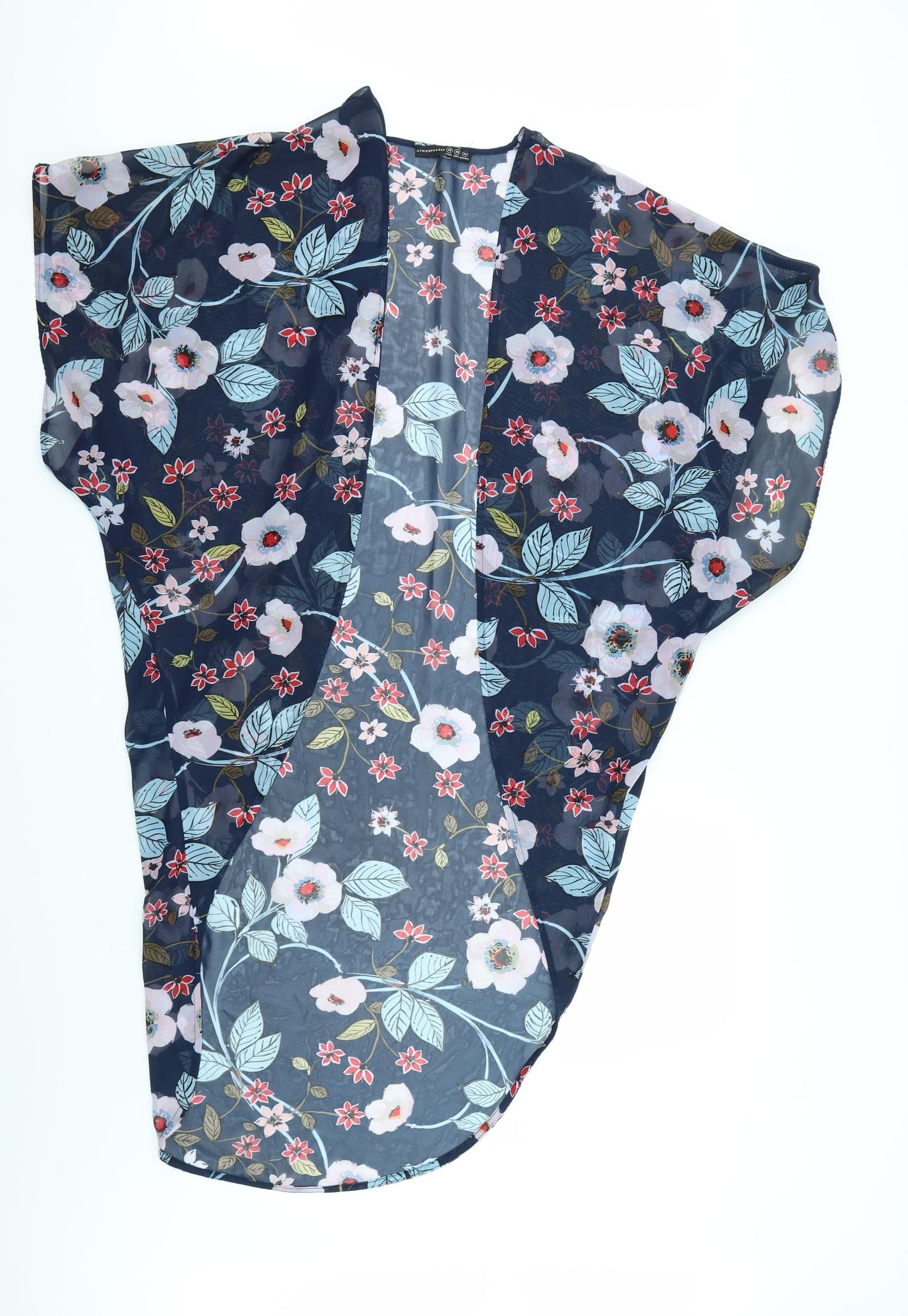 Primark Womens Blue Floral  Kimono Blouse Size M