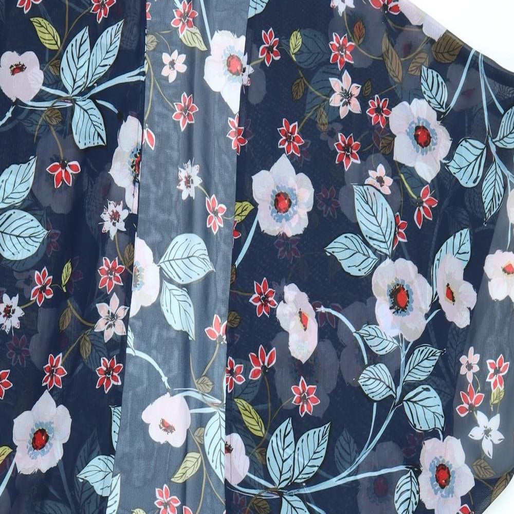 Primark Womens Blue Floral  Kimono Blouse Size M