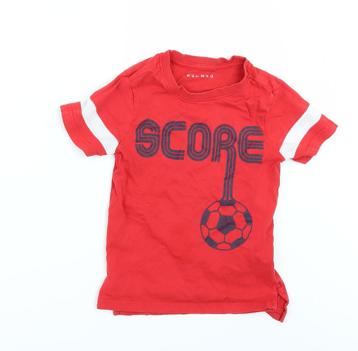 Nutmeg Boys Red Basic T-Shirt Size 5-6 Years