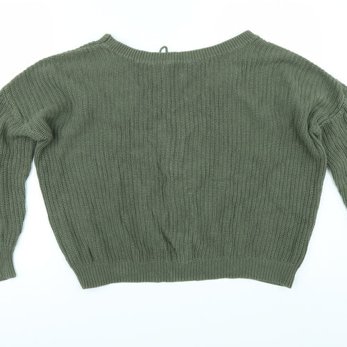 Apricot` Womens Green   Pullover Jumper Size 12  - Lace up back