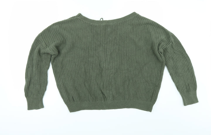 Apricot` Womens Green Pullover Jumper Size 12 - Lace up back