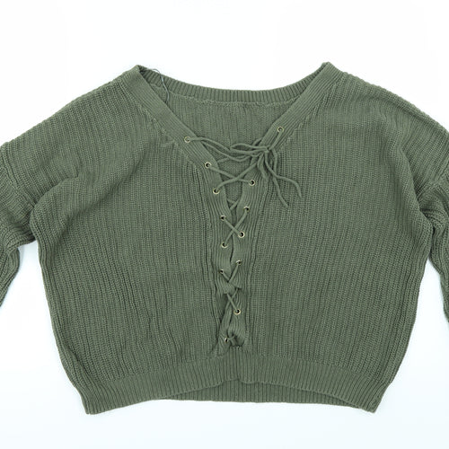 Apricot` Womens Green   Pullover Jumper Size 12  - Lace up back