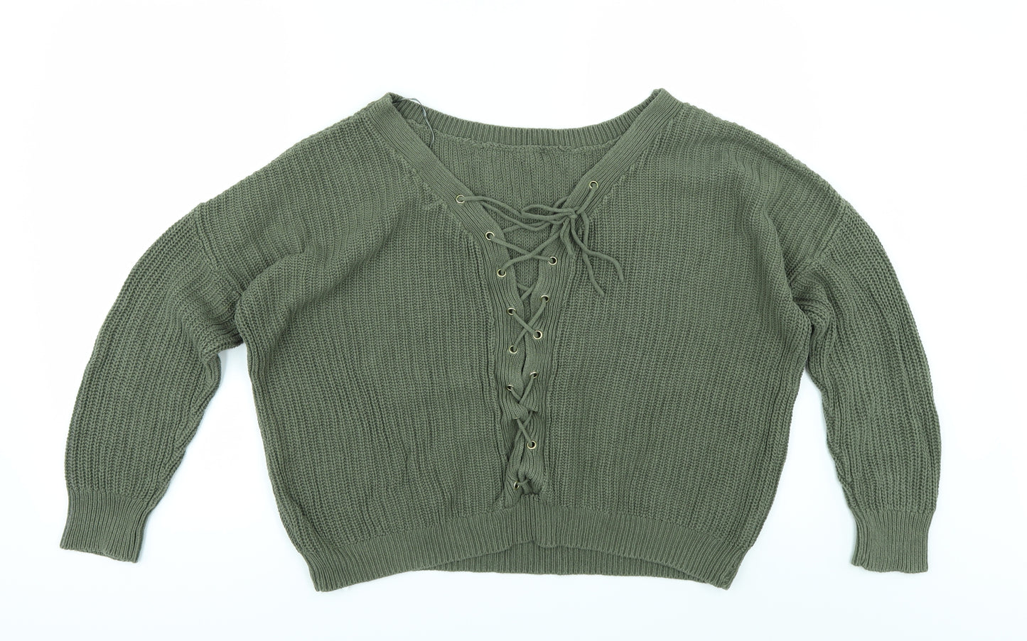 Apricot` Womens Green   Pullover Jumper Size 12  - Lace up back