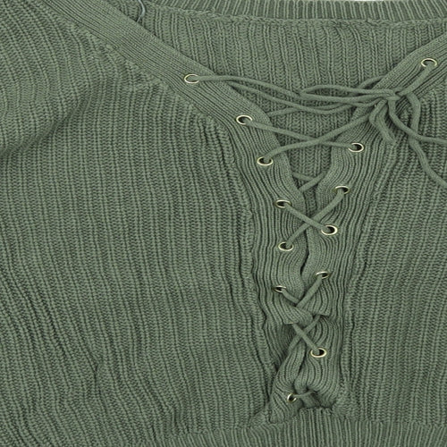 Apricot` Womens Green   Pullover Jumper Size 12  - Lace up back