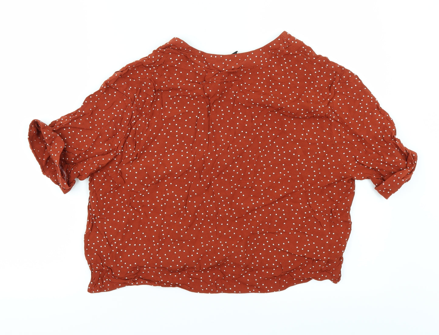 New Look Womens Orange Polka Dot  Tunic Button-Up Size 14