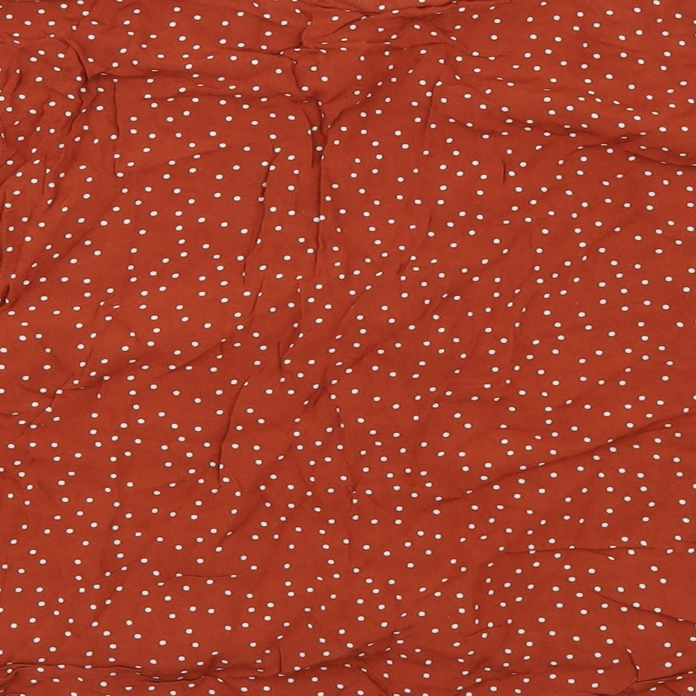 New Look Womens Orange Polka Dot  Tunic Button-Up Size 14