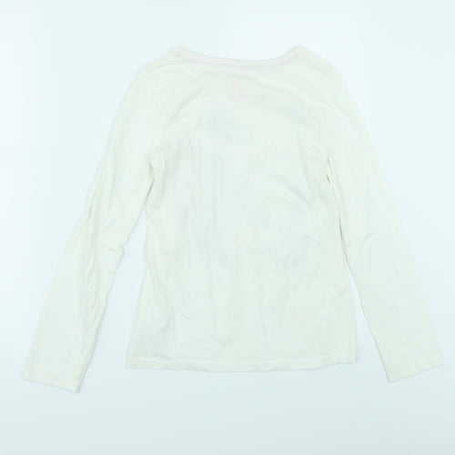 Preworn Girls White   Basic T-Shirt Size 11-12 Years