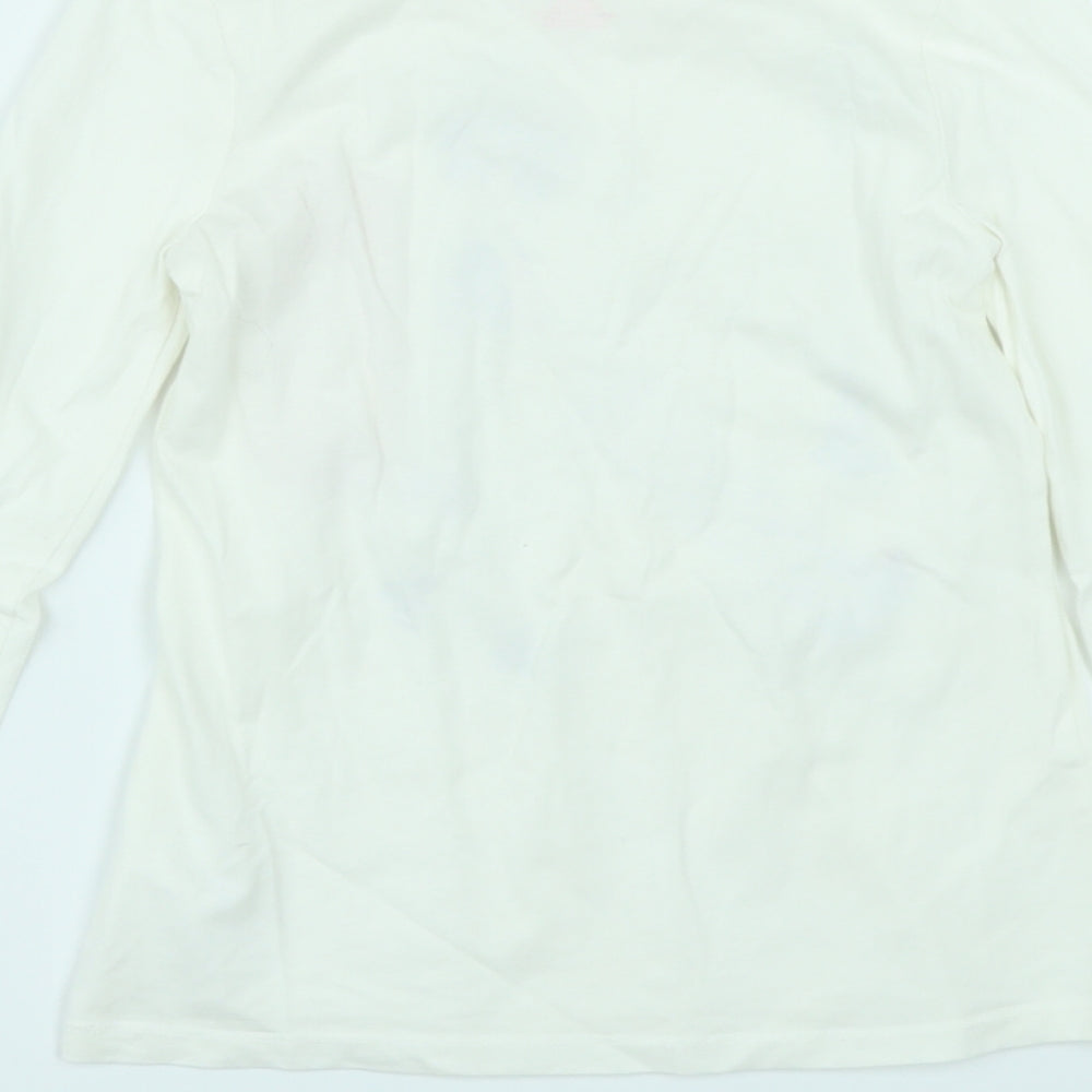 Preworn Girls White   Basic T-Shirt Size 11-12 Years