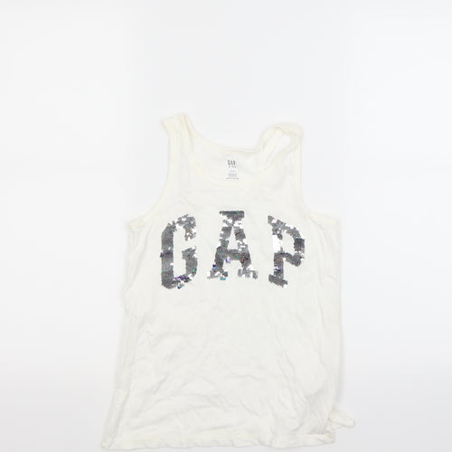 Gap Girls White   Basic Tank Size 8 Years