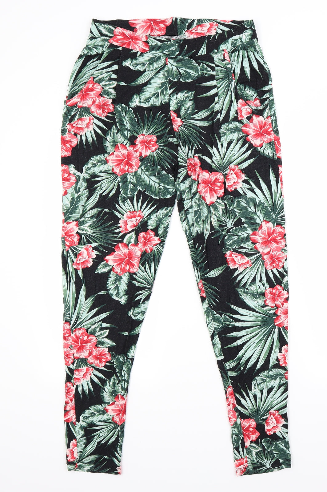 F&F Womens Multicoloured Floral  Jogger Leggings Size 10 L27 in