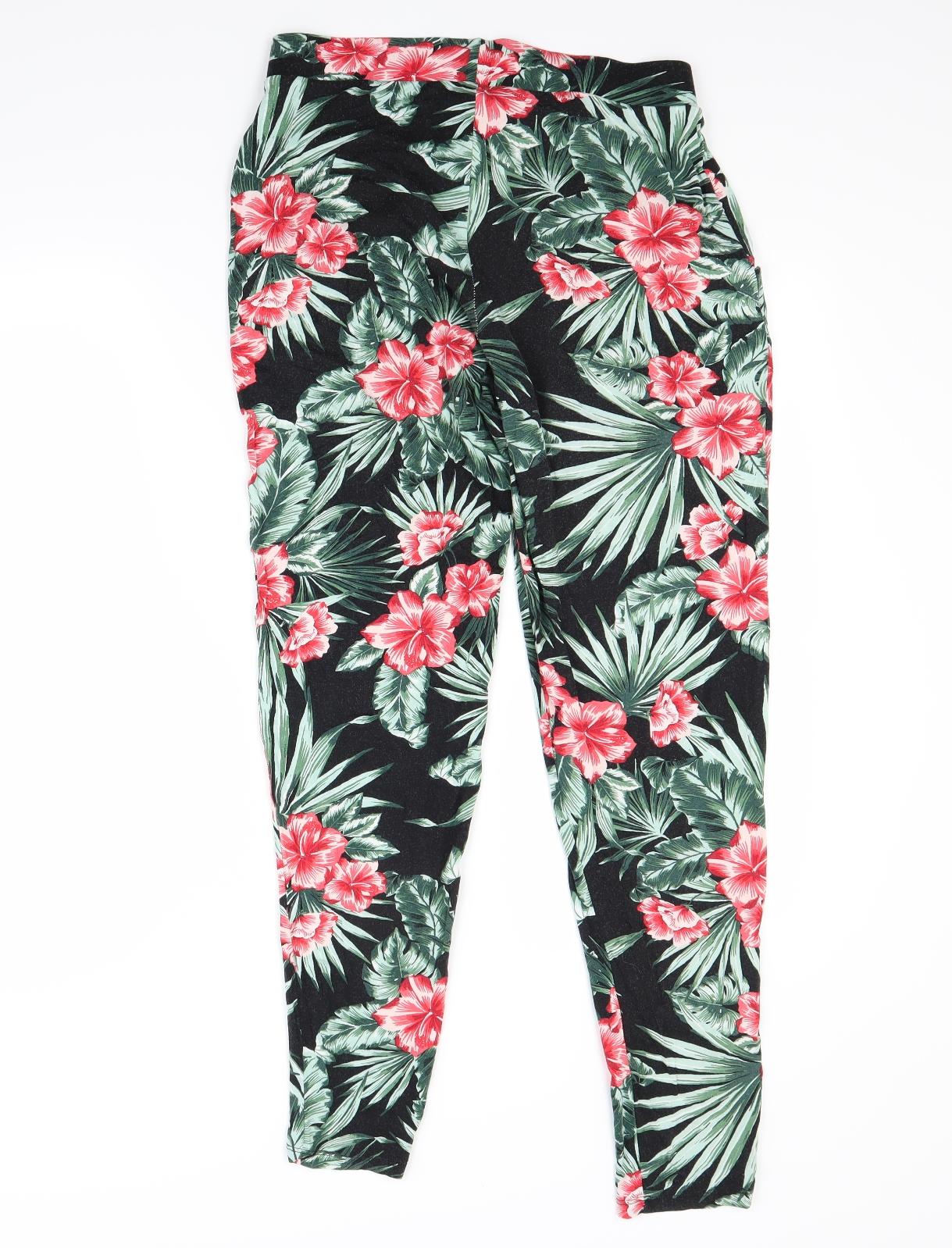 F&F Womens Multicoloured Floral  Jogger Leggings Size 10 L27 in