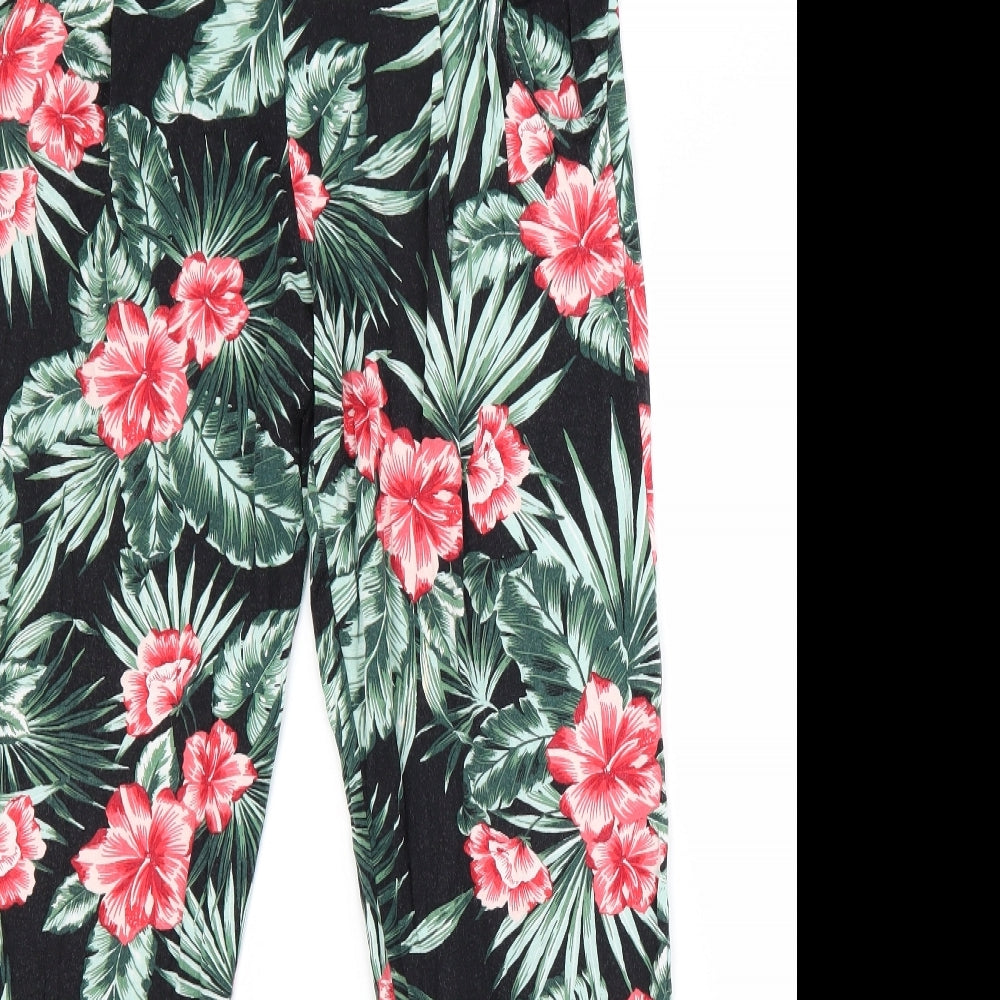 F&F Womens Multicoloured Floral  Jogger Leggings Size 10 L27 in