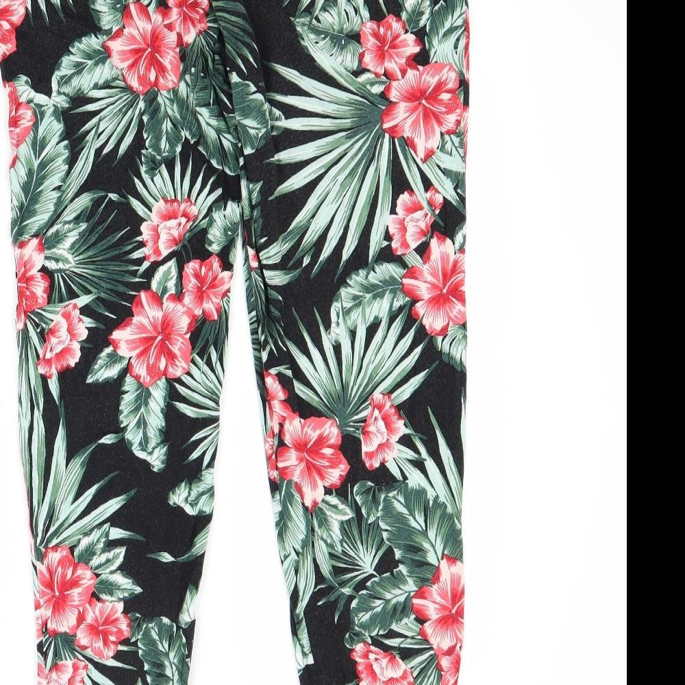 F&F Womens Multicoloured Floral  Jogger Leggings Size 10 L27 in