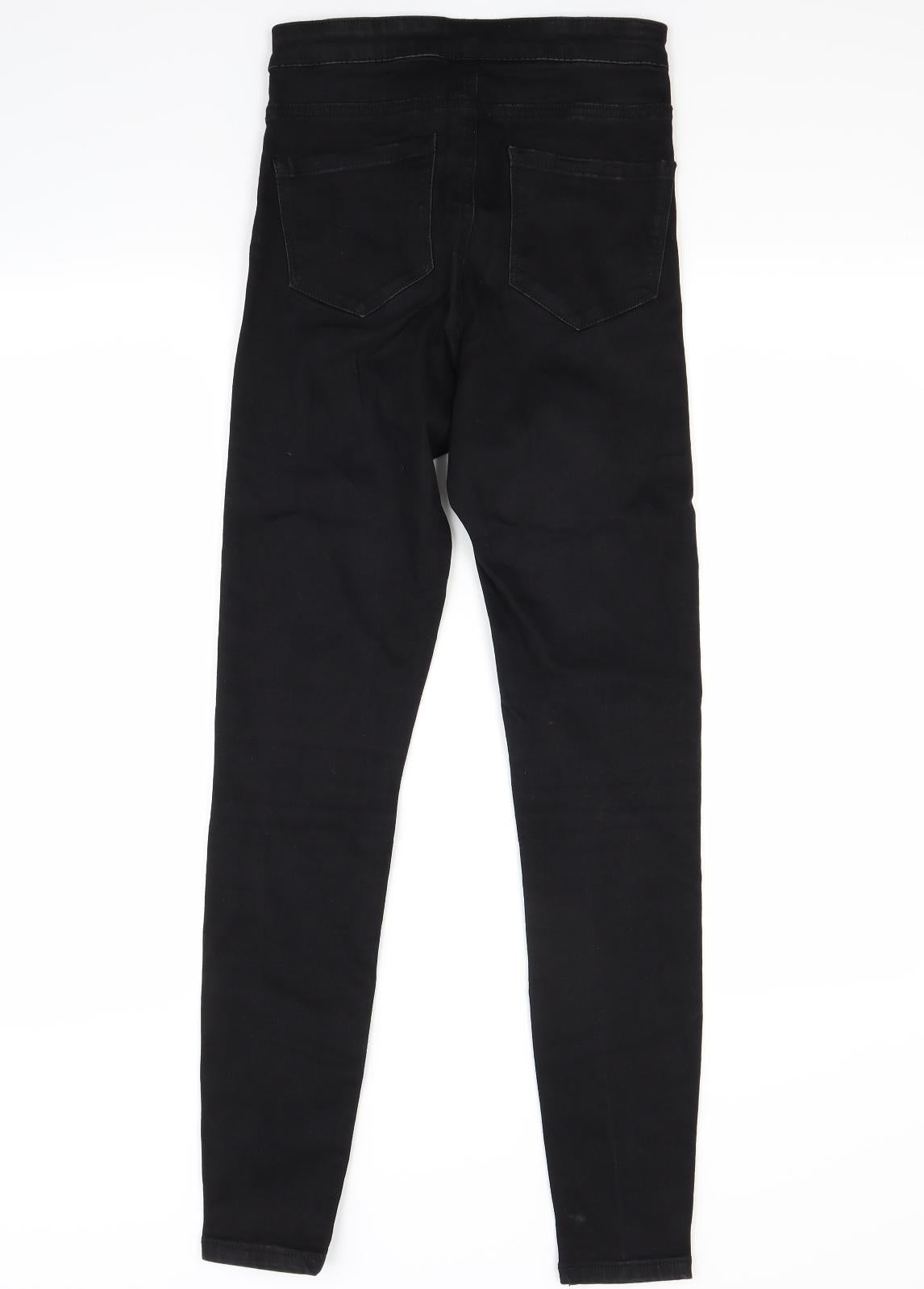 Primark Womens Black  Denim Skinny Jeans Size 8 L28 in