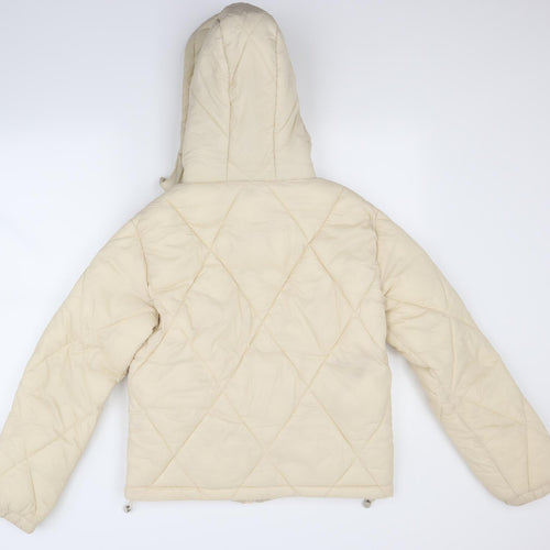 PRETTYLITTLETHING Womens Beige   Puffer Jacket Coat Size 8