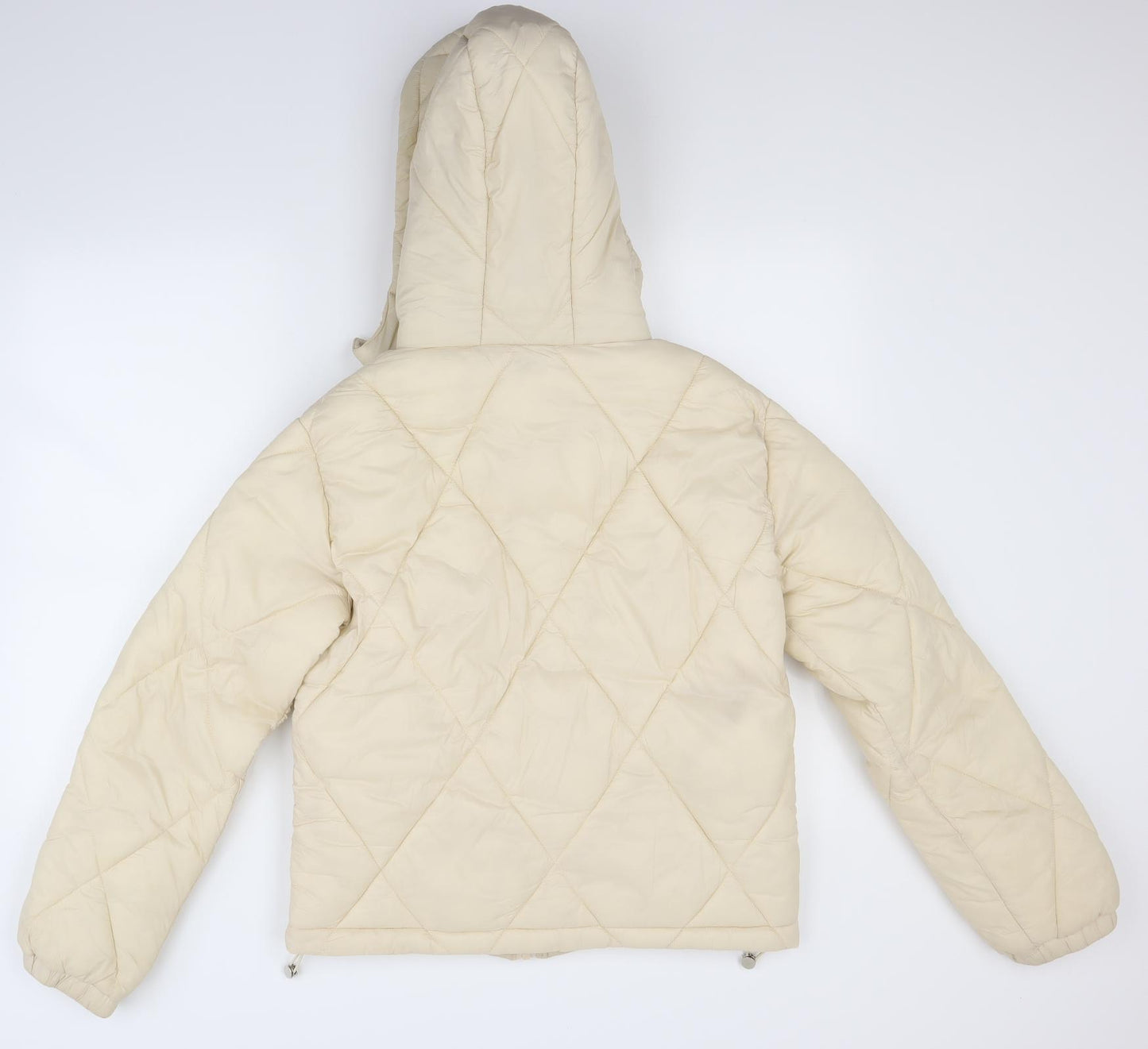 PRETTYLITTLETHING Womens Beige   Puffer Jacket Coat Size 8