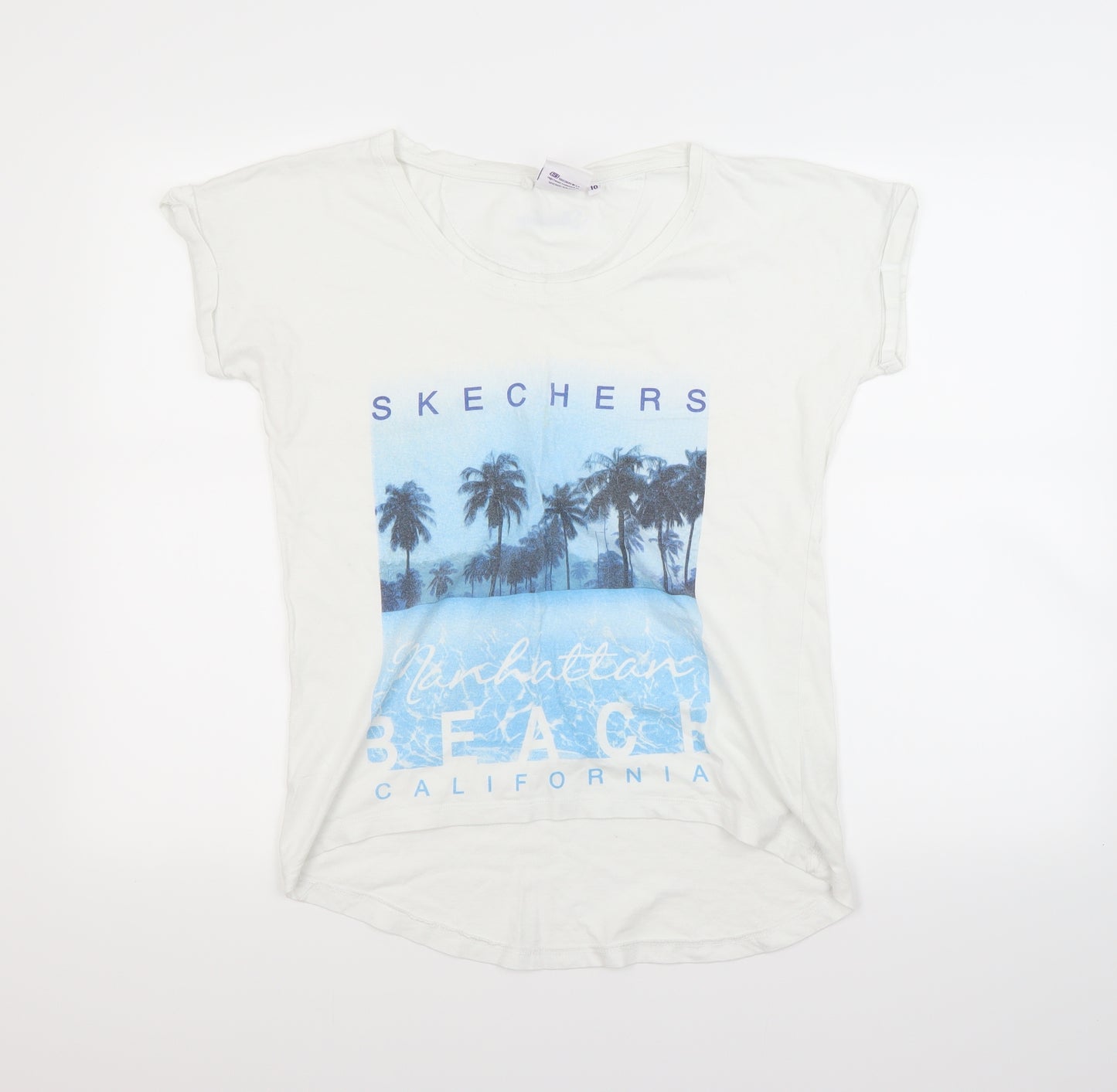 Skechers Womens White   Basic T-Shirt Size 10  - California