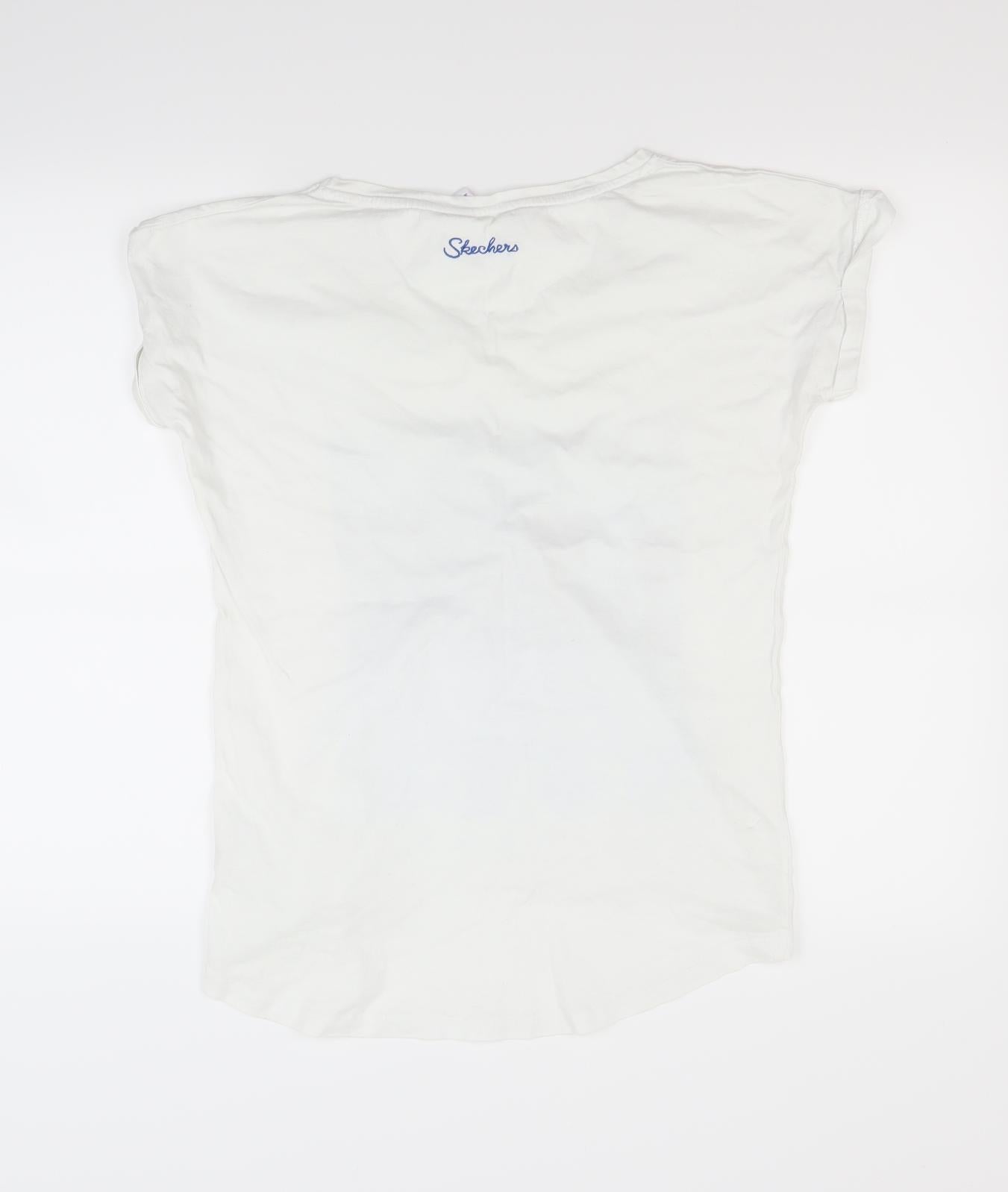 Skechers Womens White   Basic T-Shirt Size 10  - California