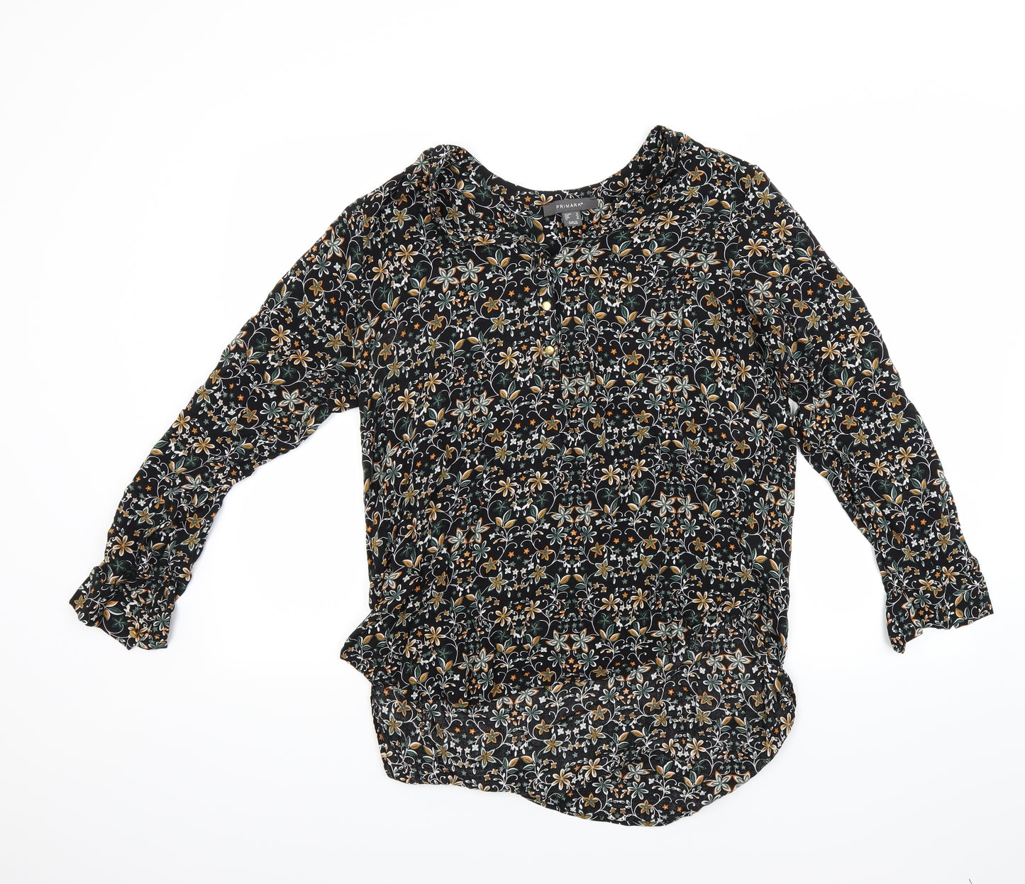Primark Womens Black Floral  Basic Blouse Size 18