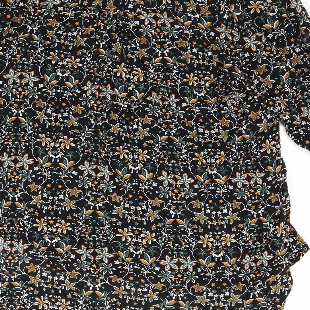 Primark Womens Black Floral  Basic Blouse Size 18