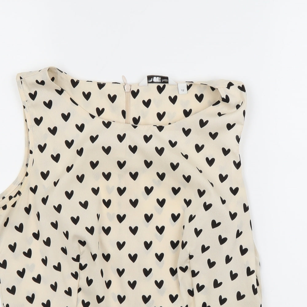 New Look Womens Beige   Basic Blouse Size 12