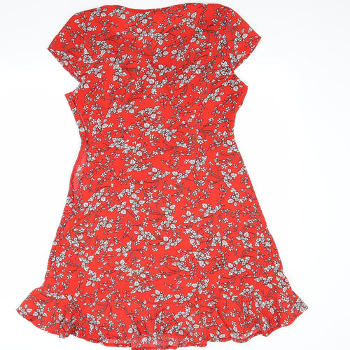 izabel Womens Red Floral  Ball Gown  Size 12