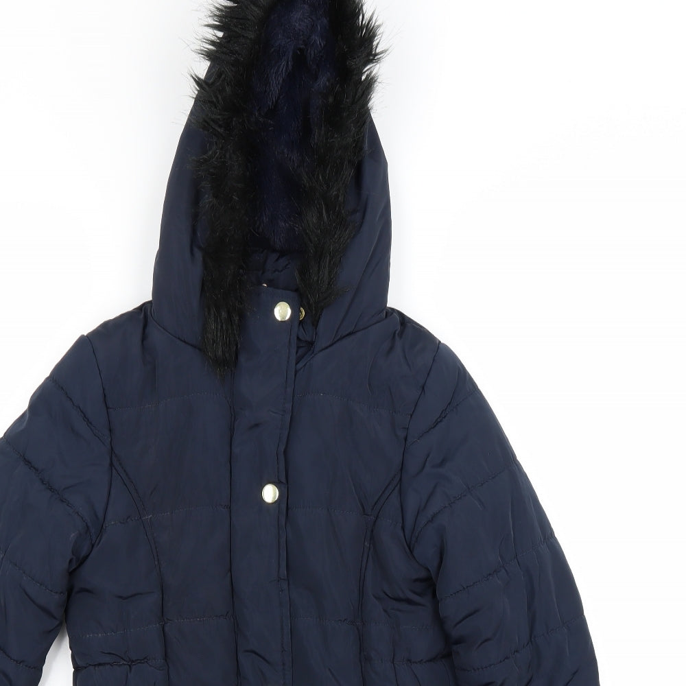 TU Girls Blue   Parka Coat Size 8-9 Years