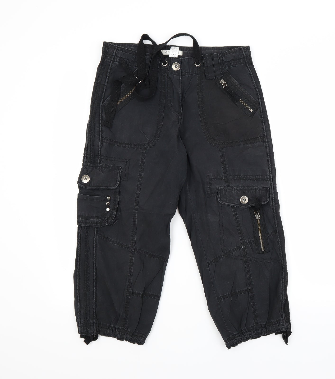 George Womens Black   Pedal Pusher Trousers Size 8 L20.5 in