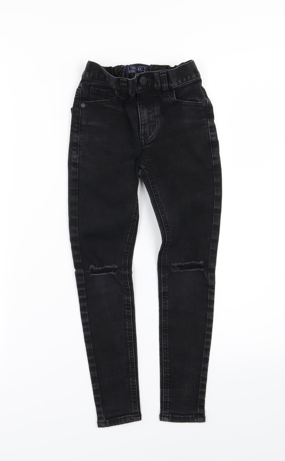 NEXT Boys Black  Denim Skinny Jeans Size 8 Years - Ripped Knee