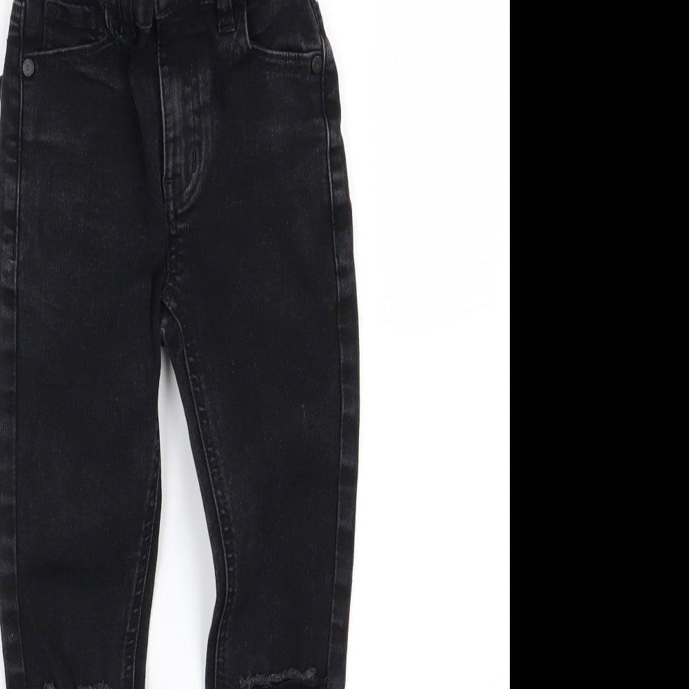 NEXT Boys Black  Denim Skinny Jeans Size 8 Years - Ripped Knee