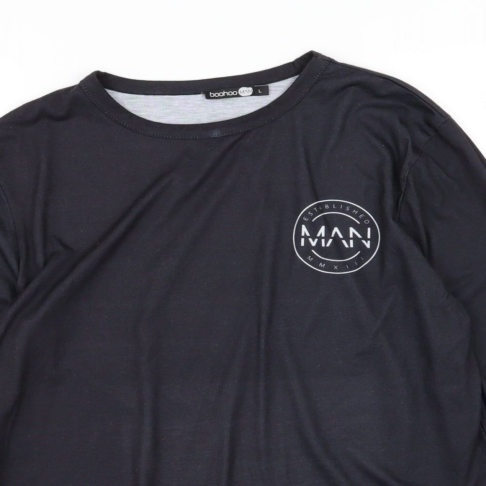 Boohoo Mens Black  Jersey  T-Shirt Size L