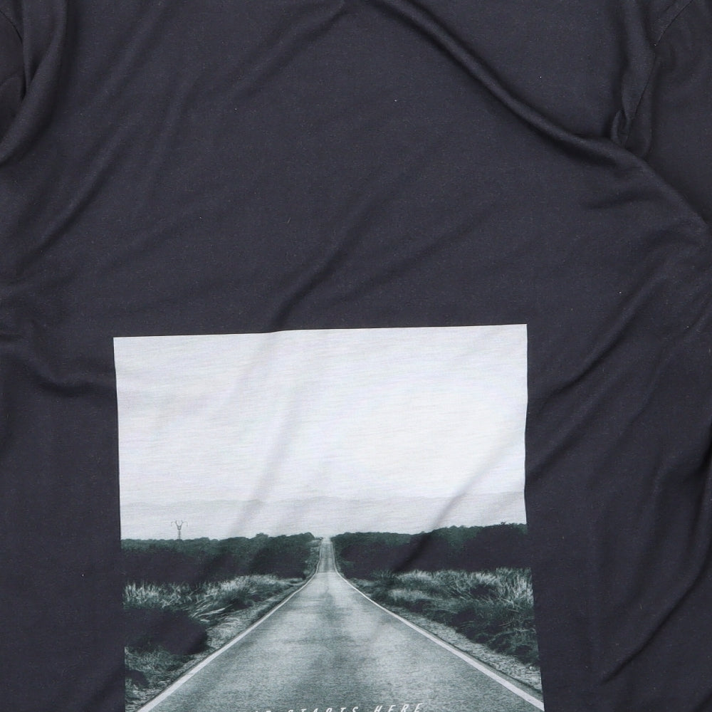 Boohoo Mens Black  Jersey  T-Shirt Size L