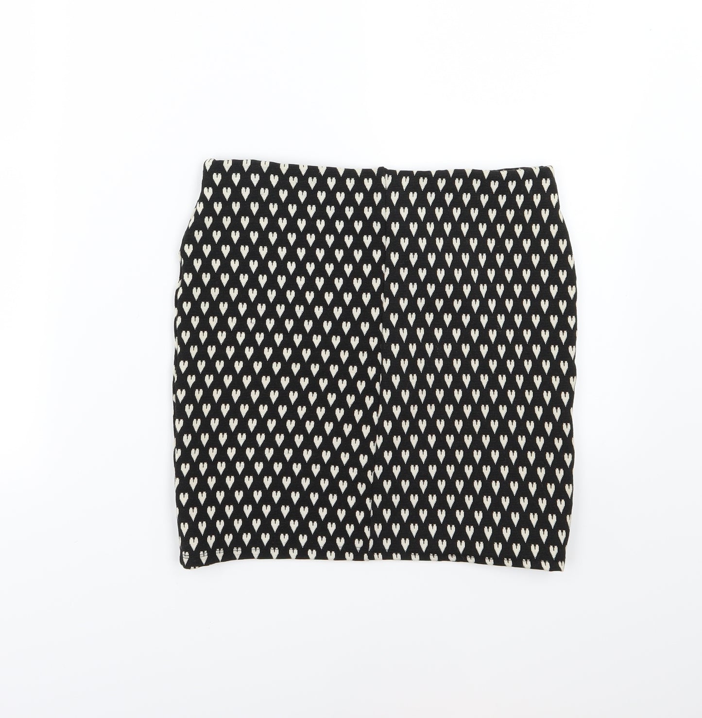 Atmosphere Womens Black   A-Line Skirt Size 8  - Heart print