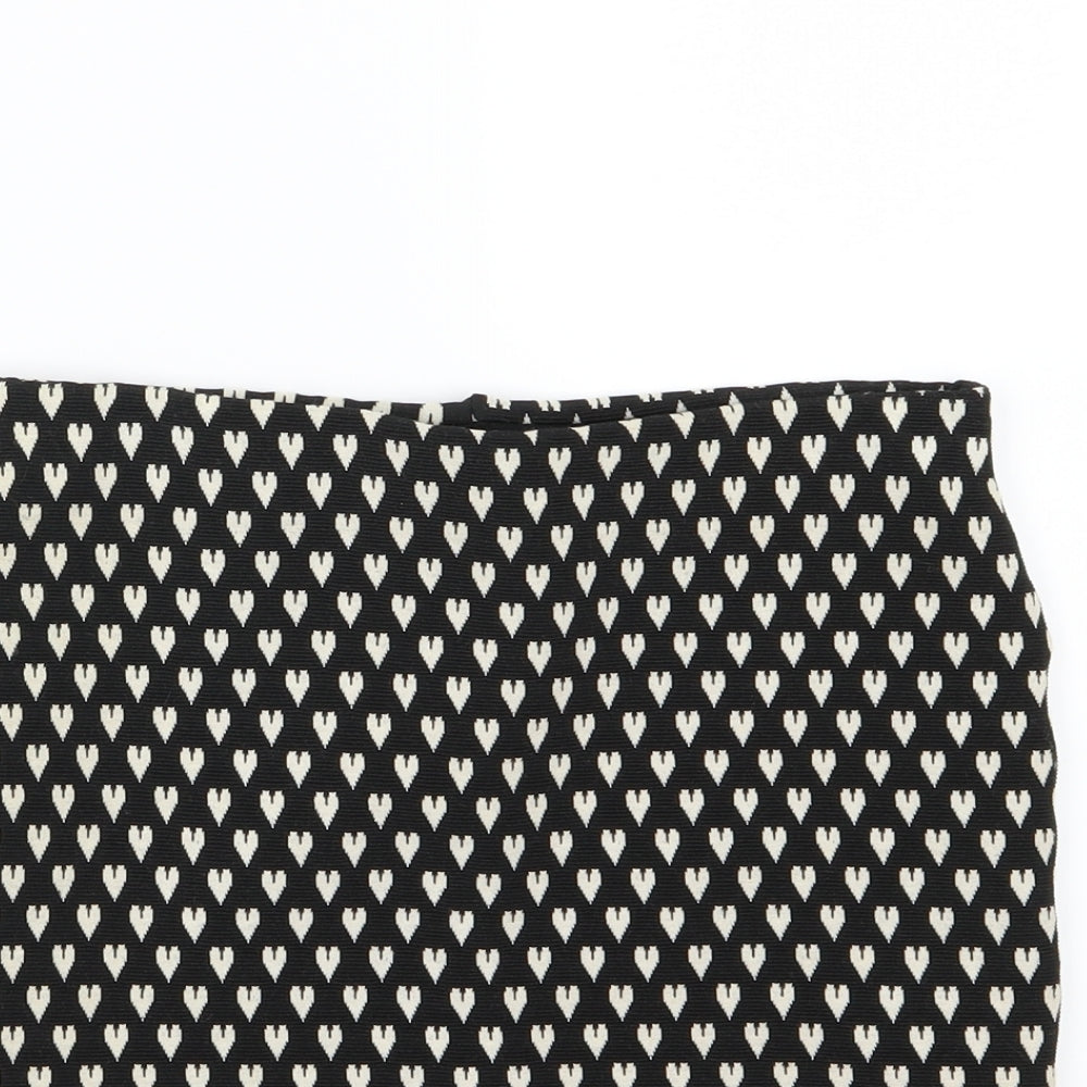 Atmosphere Womens Black   A-Line Skirt Size 8  - Heart print