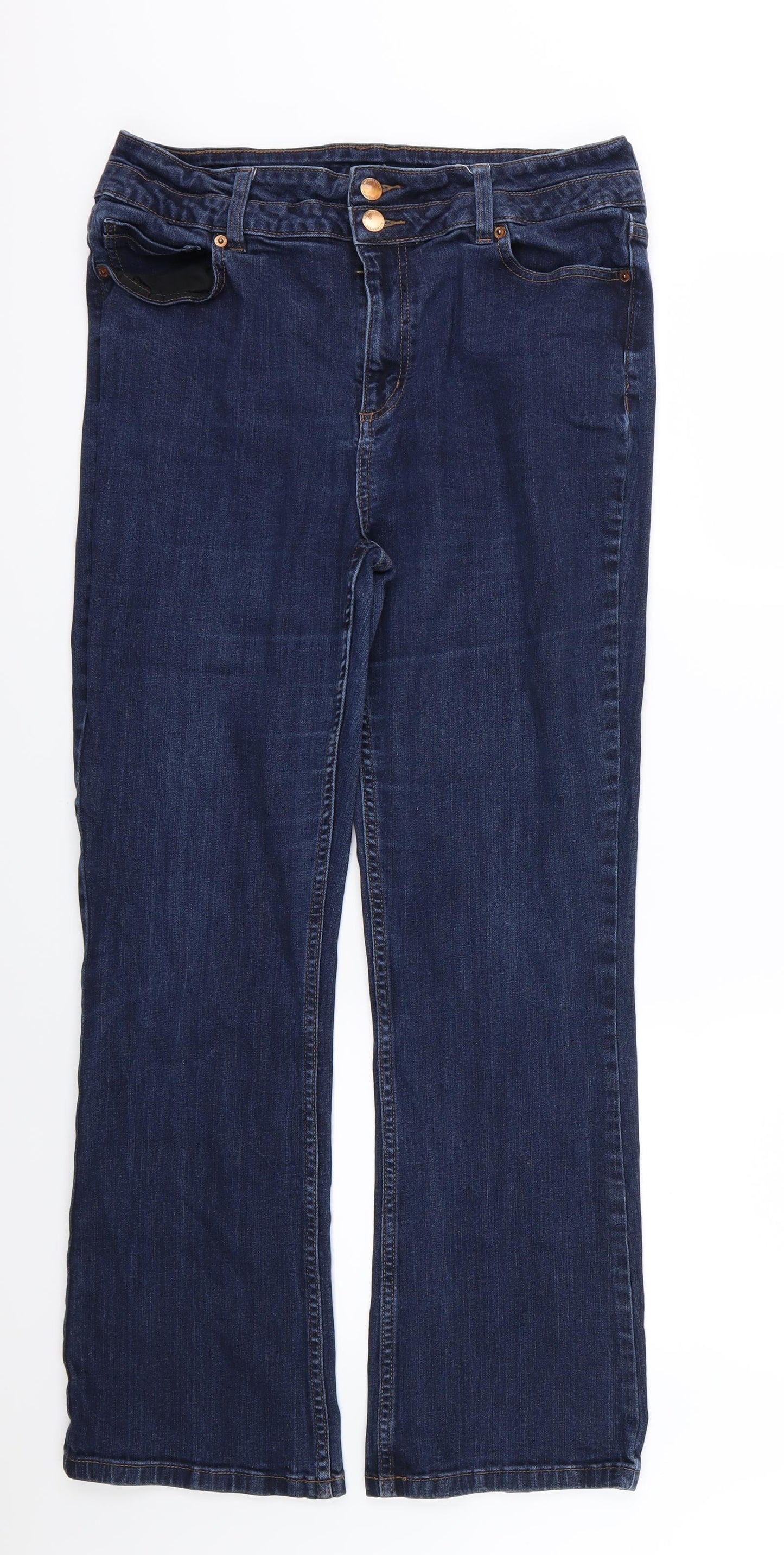 F&F Womens Blue  Denim Straight Jeans Size 32 in L29 in