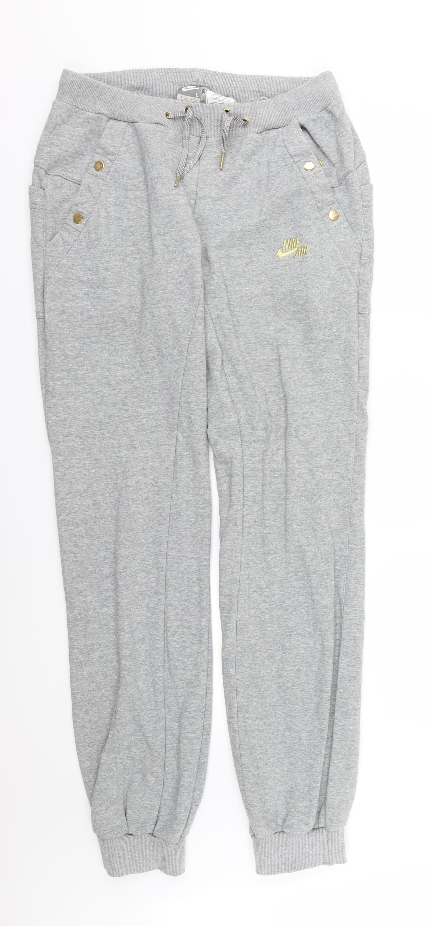 Nike Womens Grey  Jersey Jogger Trousers Size L L35 in