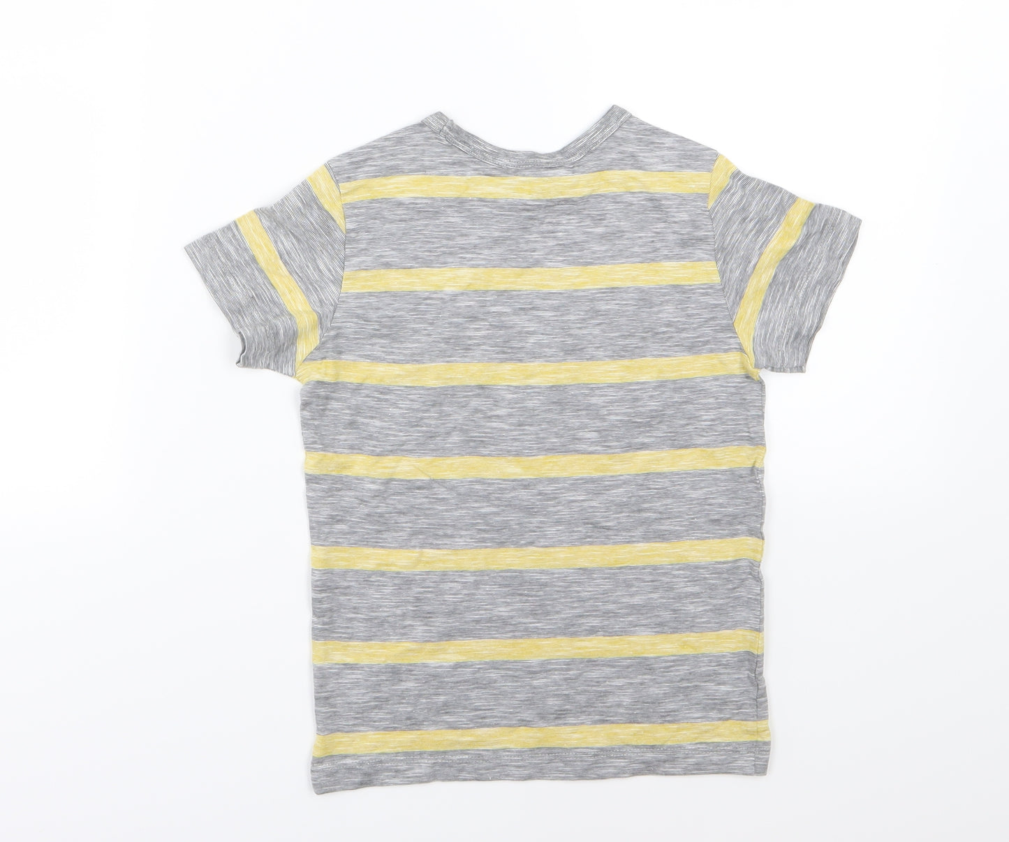 NEXT Boys Grey Striped Jersey Basic T-Shirt Size 6 Years