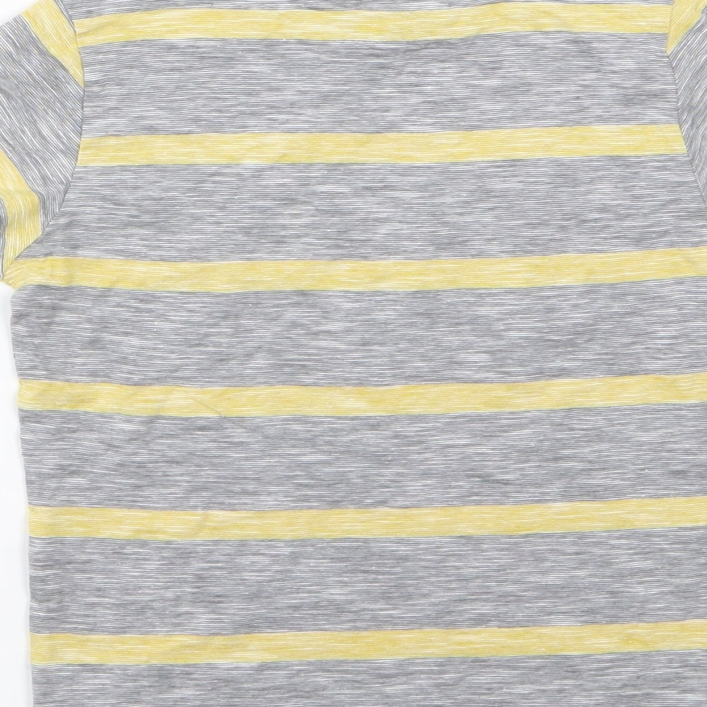 NEXT Boys Grey Striped Jersey Basic T-Shirt Size 6 Years